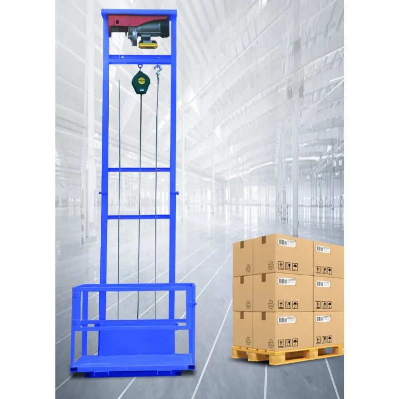 Small electric factory warehouse residential guide rail lift freight elevator