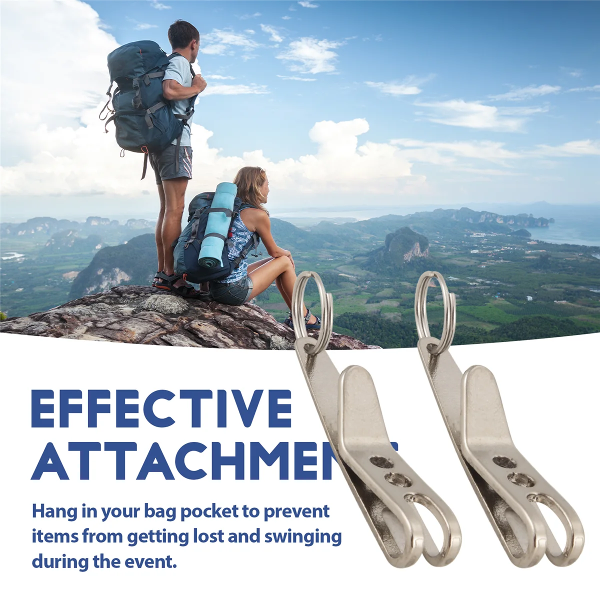 AT77 Llaveros con clip multiusos Herramienta de clip de suspensión con mosquetón perfecto para colgar herramientas EDC, linternas, etc.