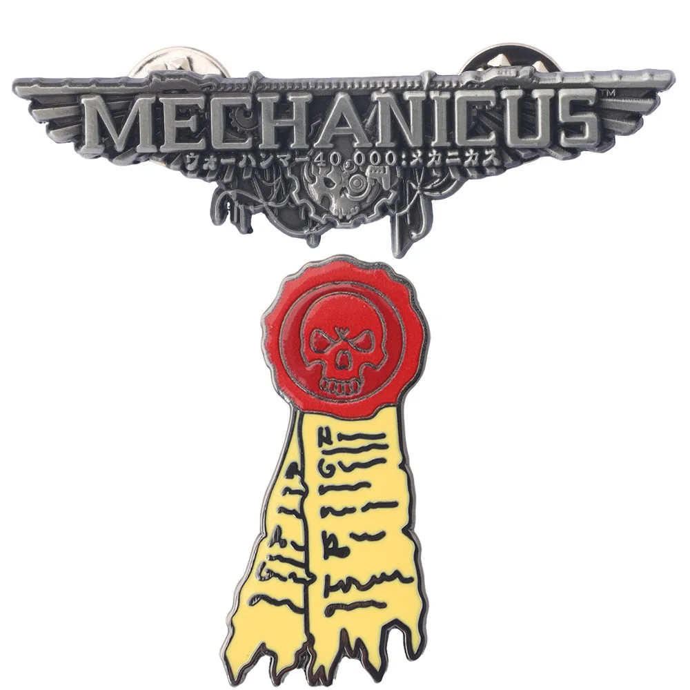 Warhammer 40,000 شعار المينا بروش أجنحة الإبداعية رسائل شارة معدنية التلبيب دبوس تأثيري مجوهرات اكسسوارات لعبة مروحة الهدايا