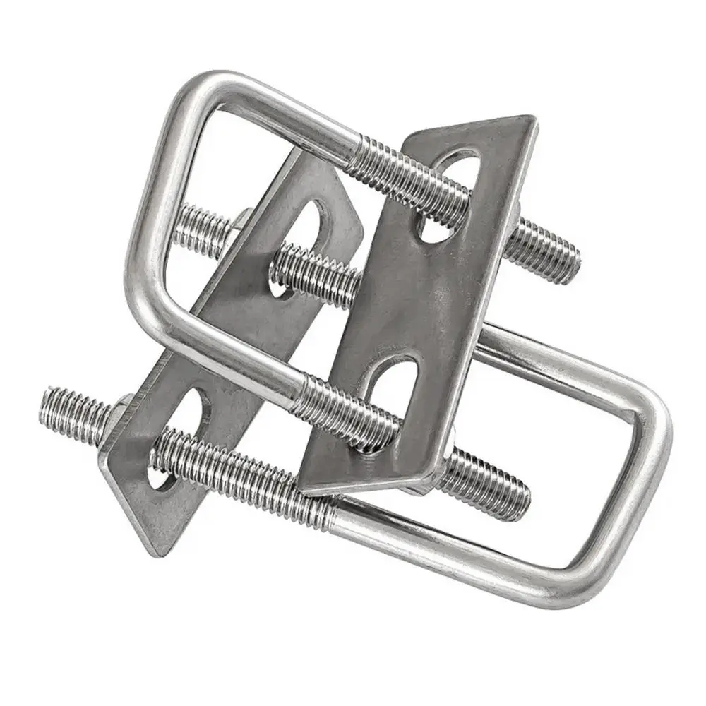 Morsetto quadrato in ferro resistente da 2 set con deflettore Vite con morsetto a U per tubo con bullone a U ad angolo retto M6 Squa Bolt