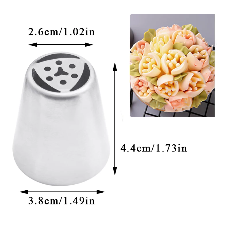 Russian Piping Tips Stainless Steel Cupcake Flower Shaped Frosting Nozzle Kitchen Gadgets Pastry Cupcakes Cakes Decorating