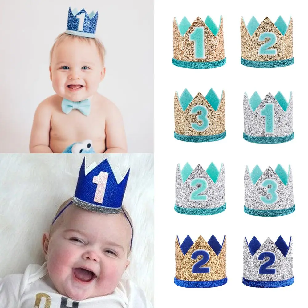 Gift Prince Princess Elastic Party Headdress Crown Hair Band Floral Headwear Baby Birthday Hat