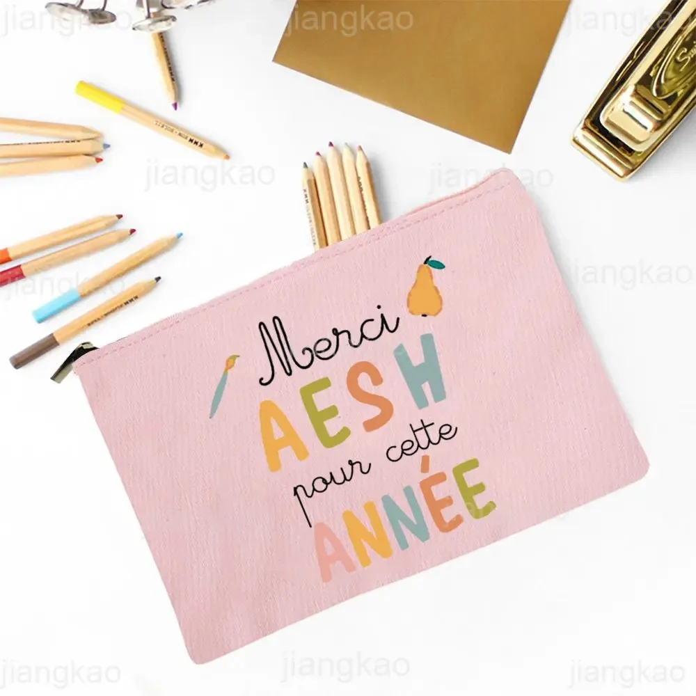 Merci AESH Printed Makeup Bag Travel Toiletry Organizer Female Neceser Cosmetic Pouch  School Pencil Bags Best Gifts for AESH