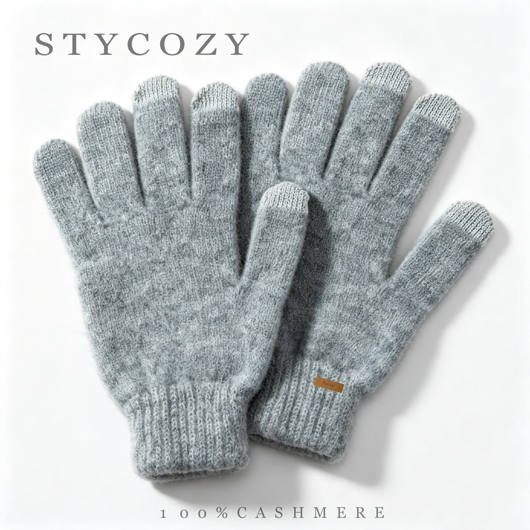 women-100-cashmere-knitted-full-finger-gloves-touchscreen-contrast-color-ribbed-cuff-soft-warm-winter-outdoor-driving-hand-wear