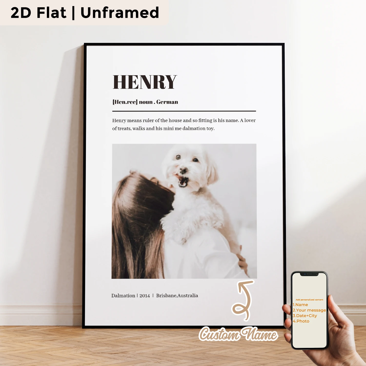 Personalized Custom Name Pet Newspaper Gift Wall Art Print Picture Canvas Poster Painting For Living Room Home Decor