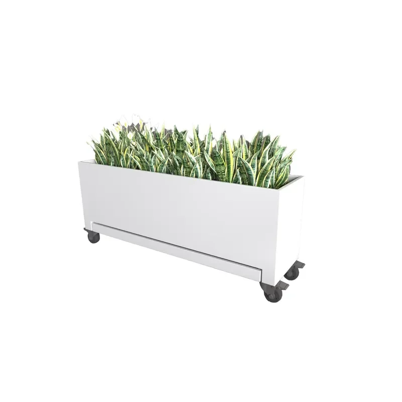 Box Flower Stainless Steel Iron Indoor/Outdoor Flower Pot Water Tray Modern Terrace Planting Box for Hotels