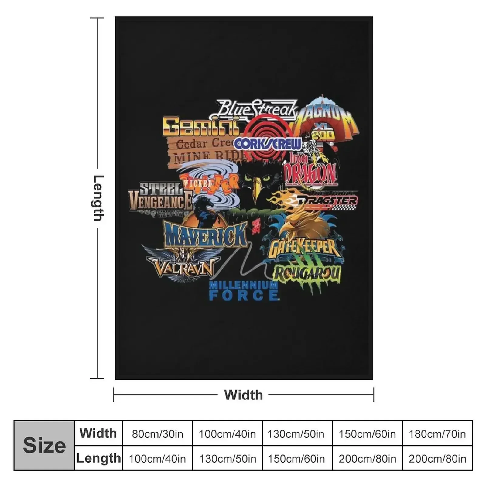 Cedar Point Roller Coaster Designer Throw Blanket couch cozy soft plush fuzzy picnic outdoor blanket