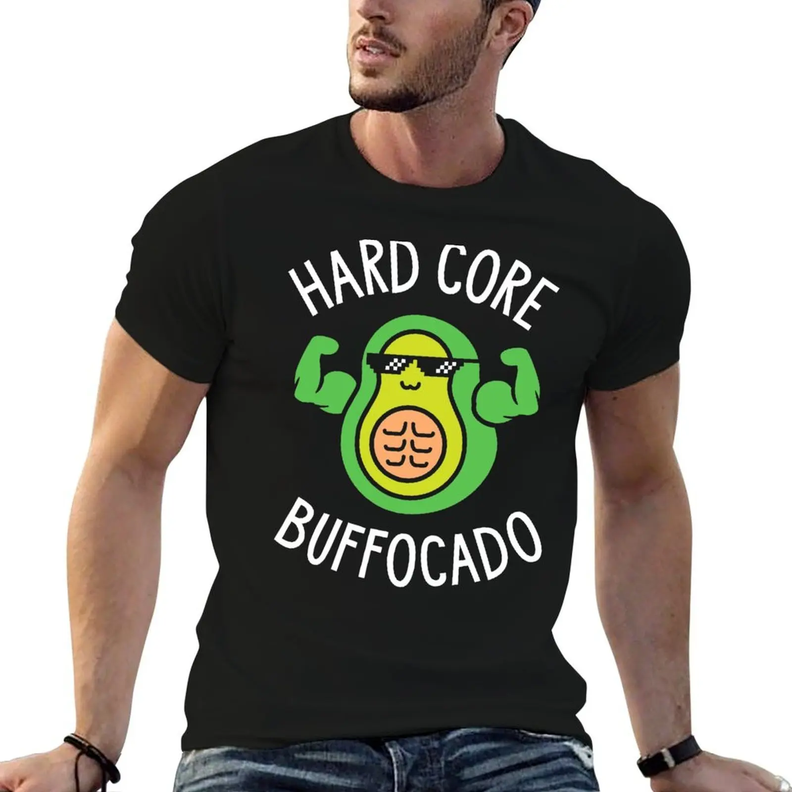 Hard Core Buffocado T-Shirt funny costumes tops Short sleeve tee men