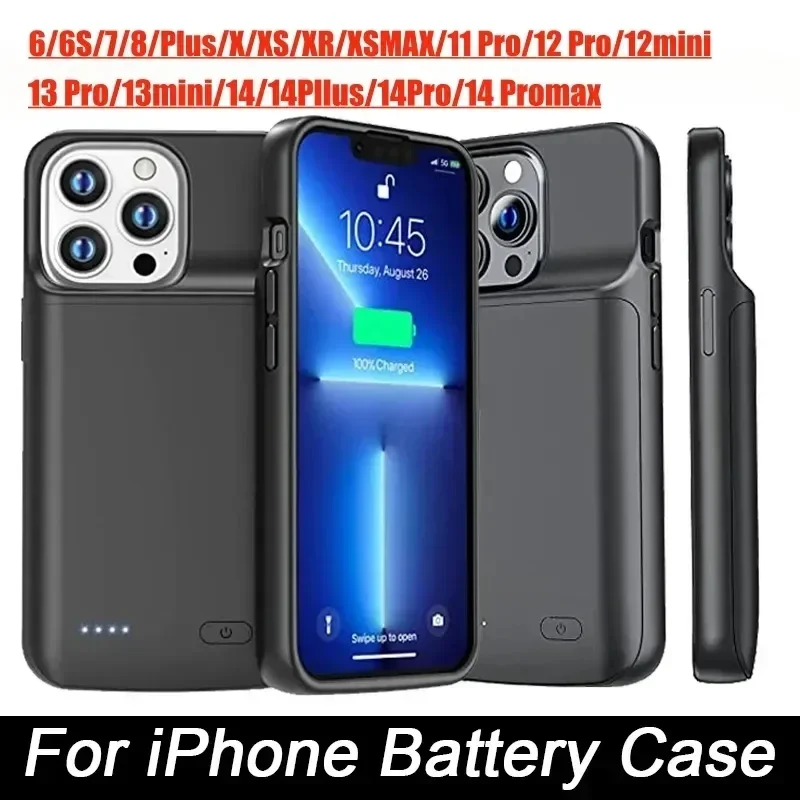 Battery Case for iPhone 15 15Pro Max Mini Power Bank Charger Cover for iPhone XS Max XR 7 8 6S Plus SE2 SE3 10000/ 20000mAh