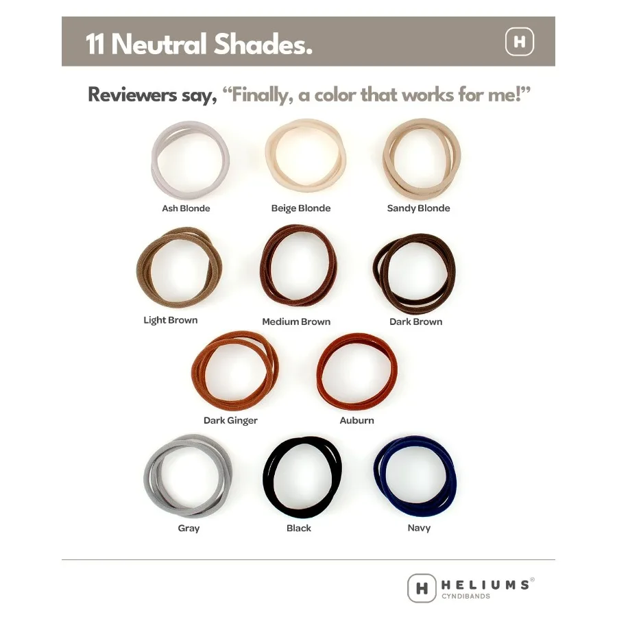 ربطات شعر رفيعة بدون خياطة للشعر الرقيق إلى العادي - بني داكن 6 مم نايلون لا يسبب ضررًا على شكل ذيل حصان 1.75 بوصة عقد متوسط مثالي f