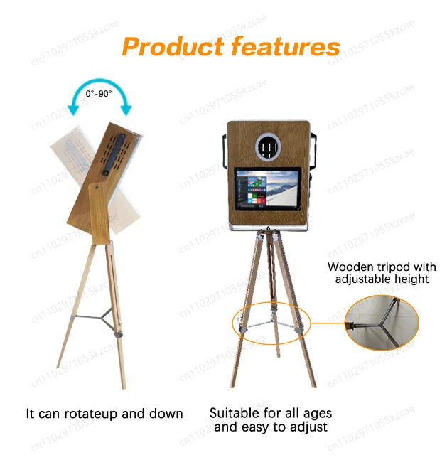 Classic Style Event Photo Booth | 2025 Wooden DSLR Booth with Ring Light & Instant Printer
