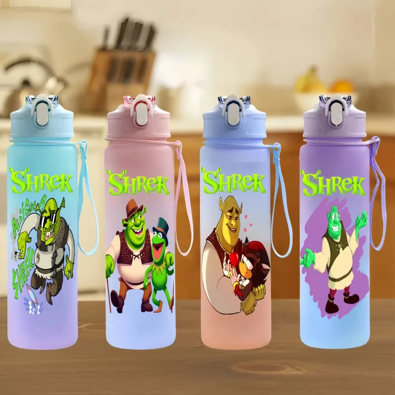 

Shrek Cartoon Characters Cute Water Cup Outdoor Large Capacity Portable Rope Drinking Bottle Children's Gift Drinking Kettle