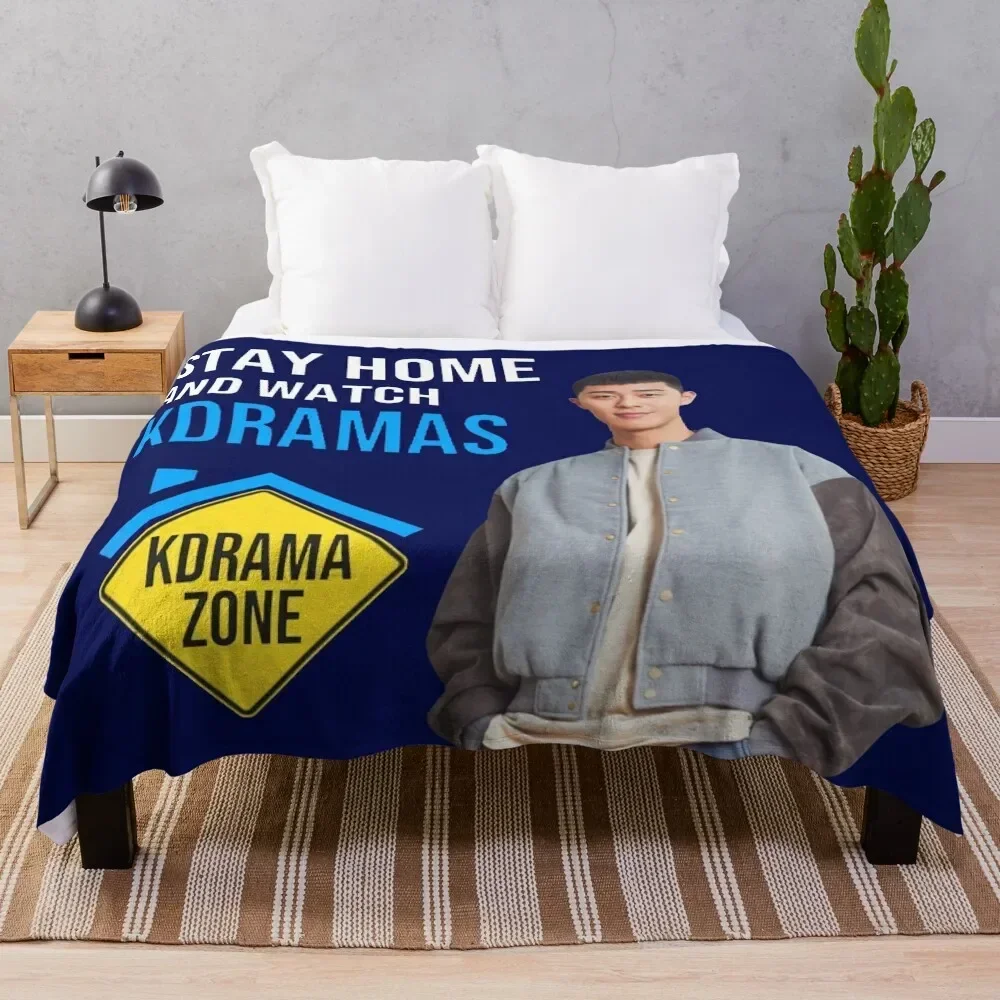 

Stay Home and watch kdramas park Seo joon Throw Blanket Outdoor Soft Blanket for Picnic Beach Camping