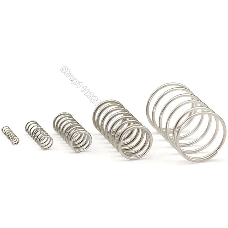 Molla di compressione in acciaio inossidabile 0.5 da 304mm Mini molla a Micro pressione per strumenti di manutenzione domestica accessori Hardware OD 3-12mm