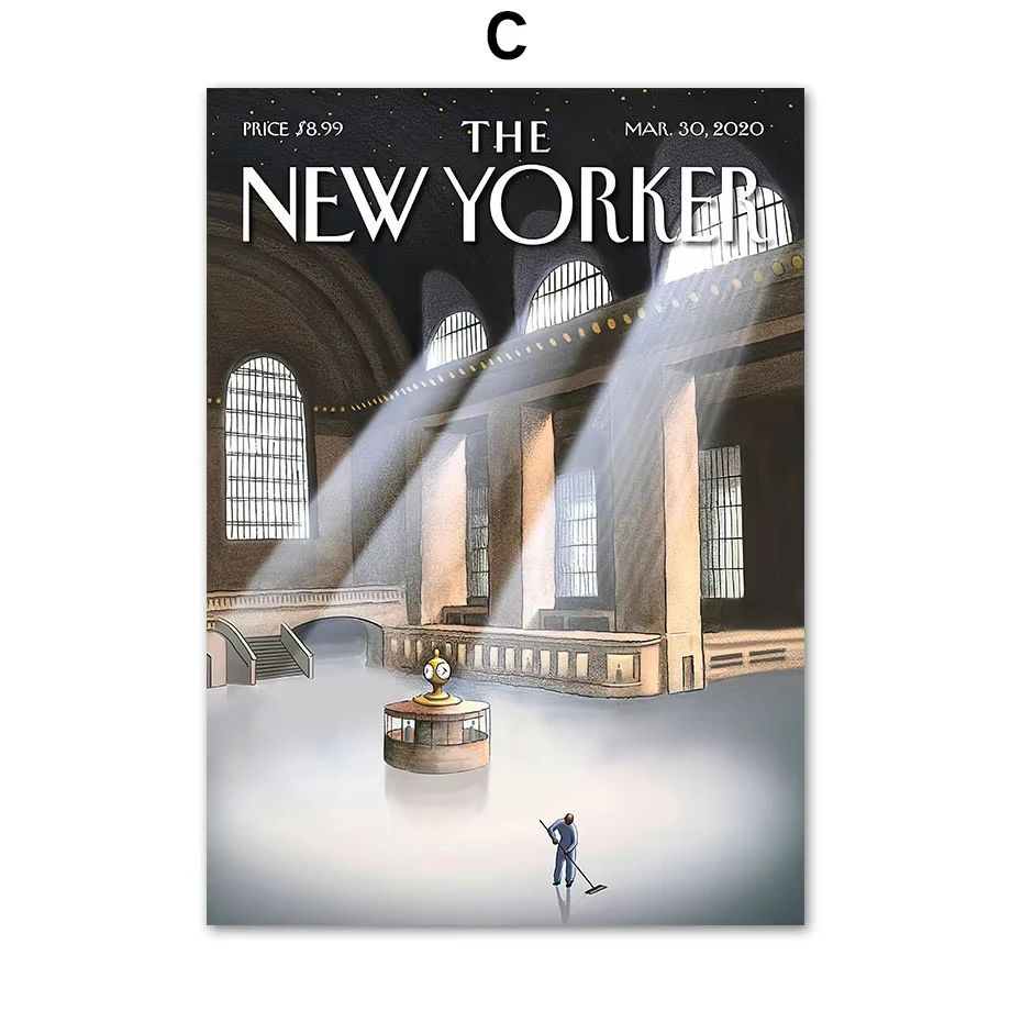 

New Yorker Magazine Canvas Painting Retro City Wall Art Posters and Prints Nordic Wall Picture Vintage Style Painting Home Decor