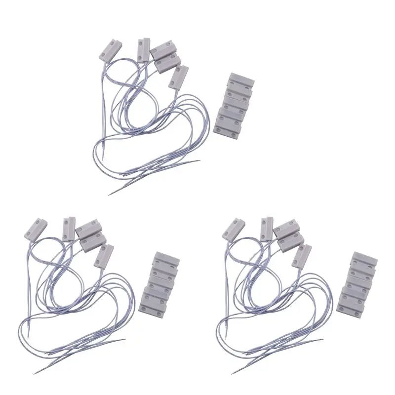 15 Pcs Mc-38 Wired Door Window Sensor Magnetic Switch For Home Alarm System,When Sensor Together,Normally Closed Nc