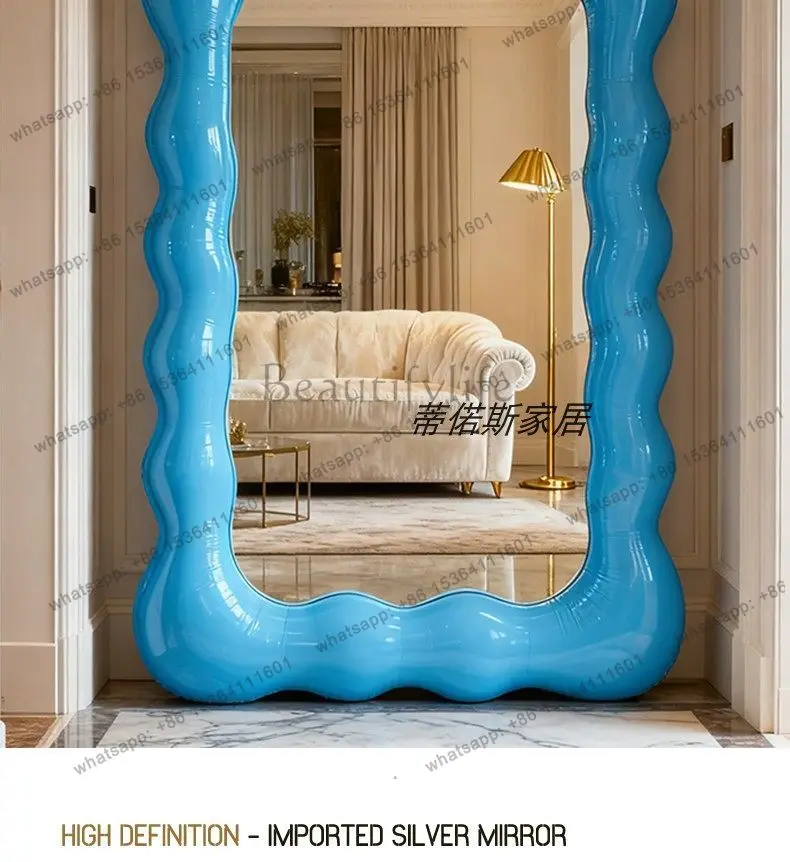 YJ American irregular floor mirror design sense full body mirror special-shaped clothing store creative high-end art