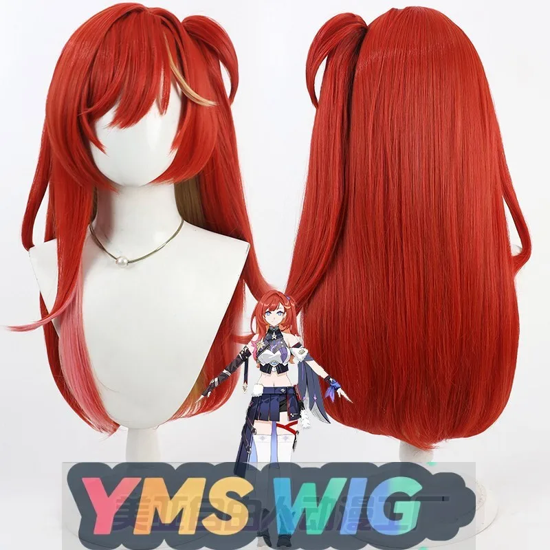 

[YMS WIG] Honkai Impact 3rd Shina Diya Cos Wig Cenadina Red Scalp Split Ponytail