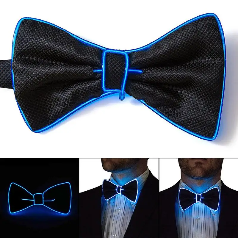 LED Light Up Mens Bow Tie Necktie Luminous Flashing For Dance And Party Christmas Evening Party Decoration