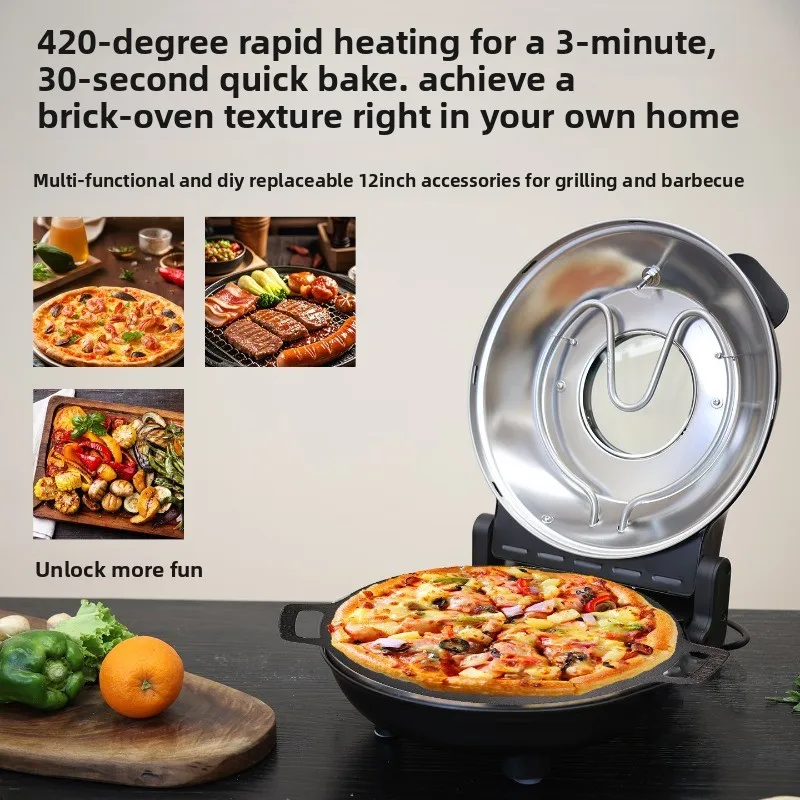 Dual electric heating pizza oven oven oven 12 inch high temperature up to 450 ° C 3 minutes 30 seconds to make Naples