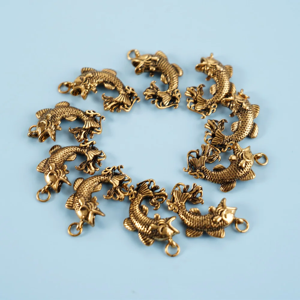 

10 Pieces Stainless Steel Fish Charm Vintage Pendant Earrings Necklace Bracelet Key Chain Jewelry Craft Production