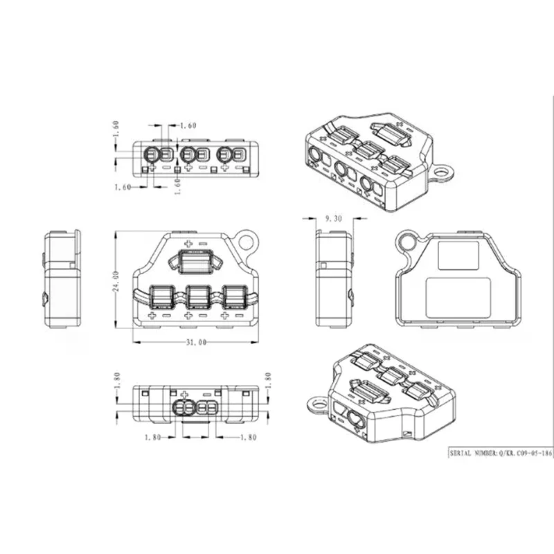 【New】0-42 V DC 3/6 Ports Distribution,Port Sharing Box/Distributor, Port Hub for Model Lghts Connection