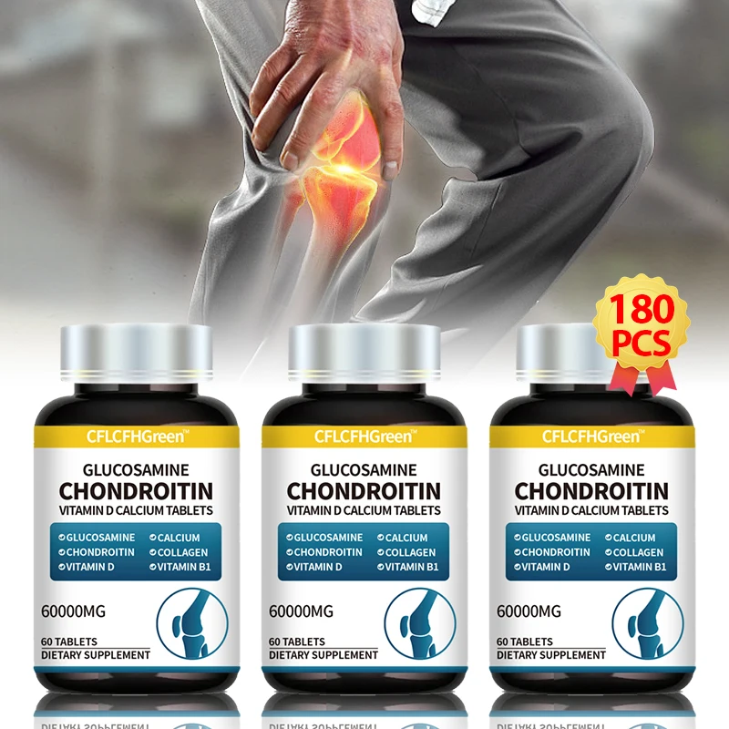 Joint Health Support Glucosamine Chondroitin Tablet Extra Strength Arthritis Relief Calcium D3 Supplement Capsules 60/120/180Pcs