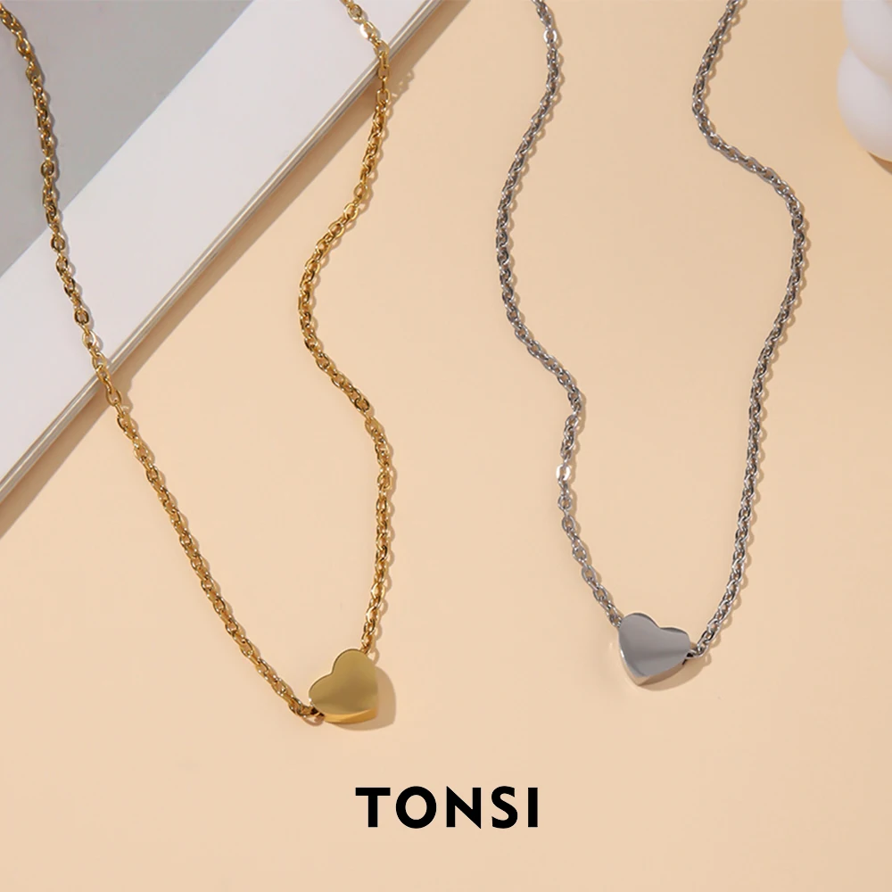 

1 Piece Mini Heart Pendant Necklace For Women Girls Stainless Steel Classic Necklace Fashion Jewellery Birthday Gift