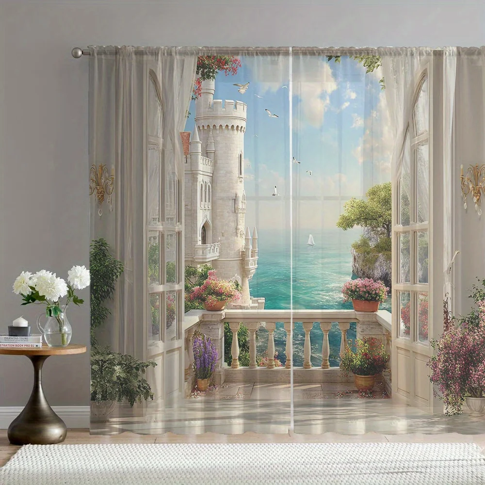 2PCS Castle & Ocean…