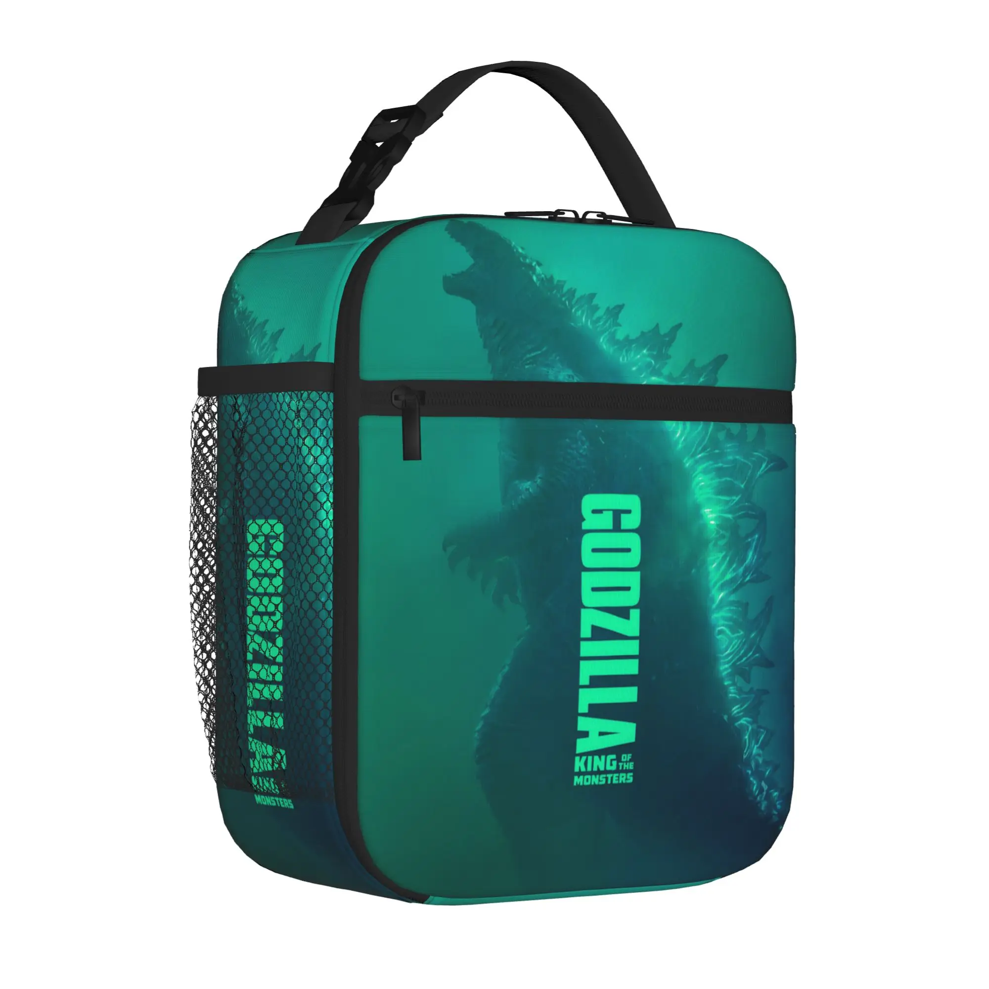 1 Piece Portable Lunch Container King Of Monsters  Zipper Closure Durable Pocket Godzilla  For Lunch Lunch Box Bag