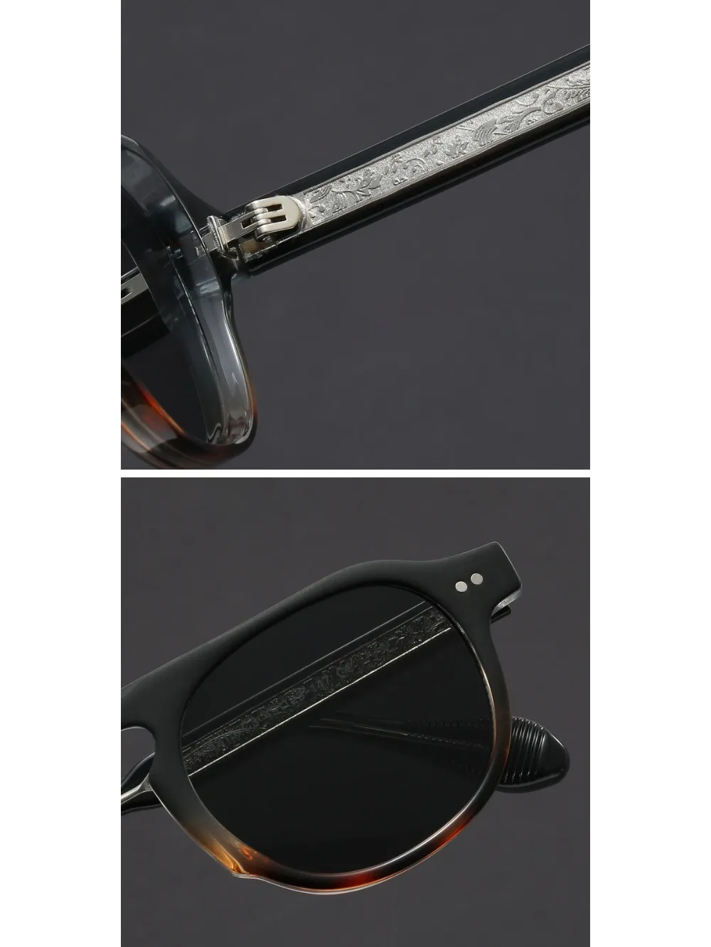 Marken-Echte Vintage-Brillen für Herren Modische Schildpatt-Acetat Hochwertige Sonnenbrillen für Damen – Detail 3