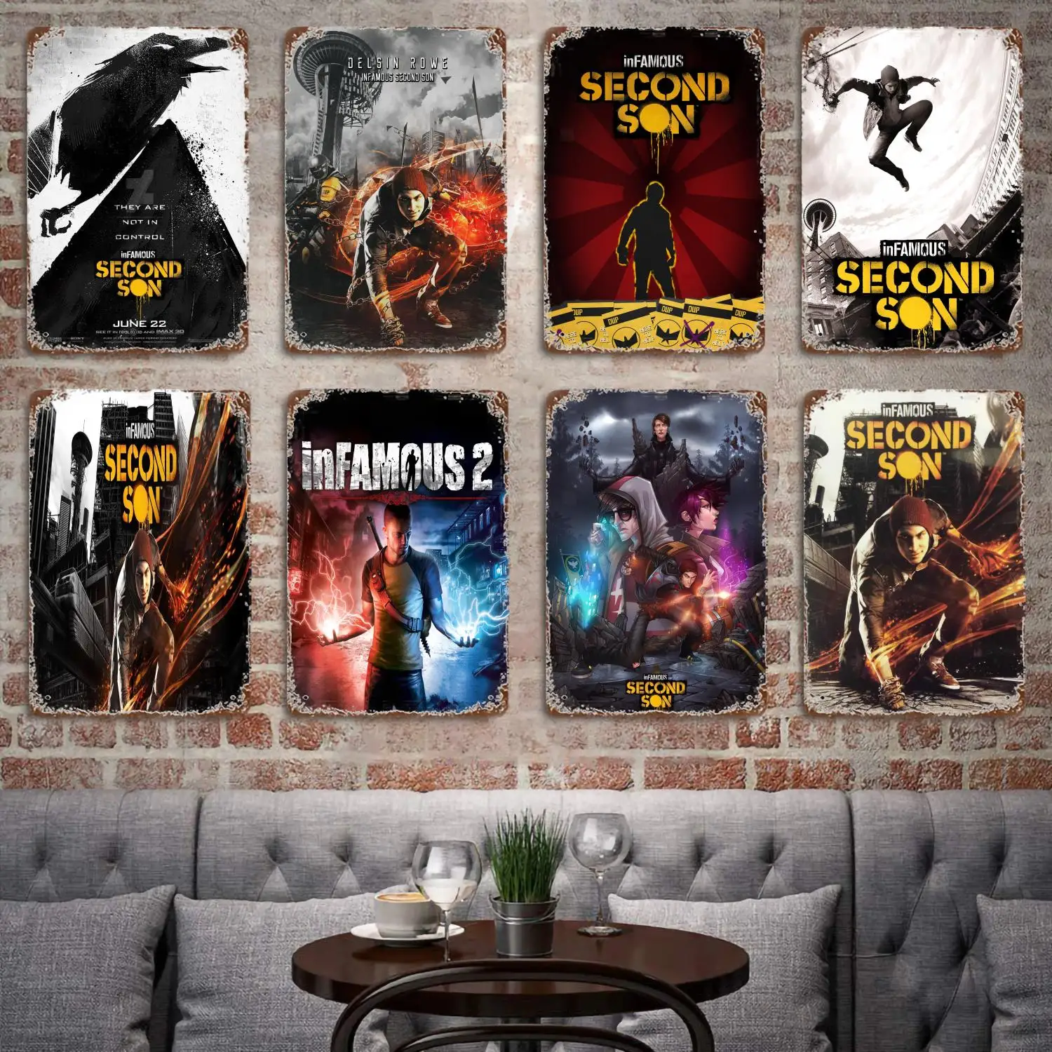 InFamous Second Son metal Decor Poster Vintage Tin Sign Metal Sign Decorative Plaque for Pub Bar Man Cave Club Wall Decoration