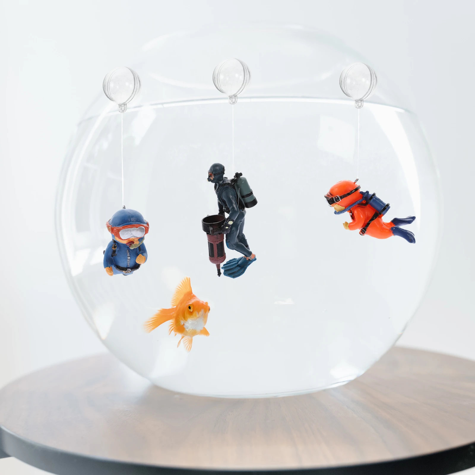 

3pcs Fish Tank Decorations Floating Diver Blue Resin Figurines Scuba Diver Aquarium Accessories Miniature Vivid Lifelike