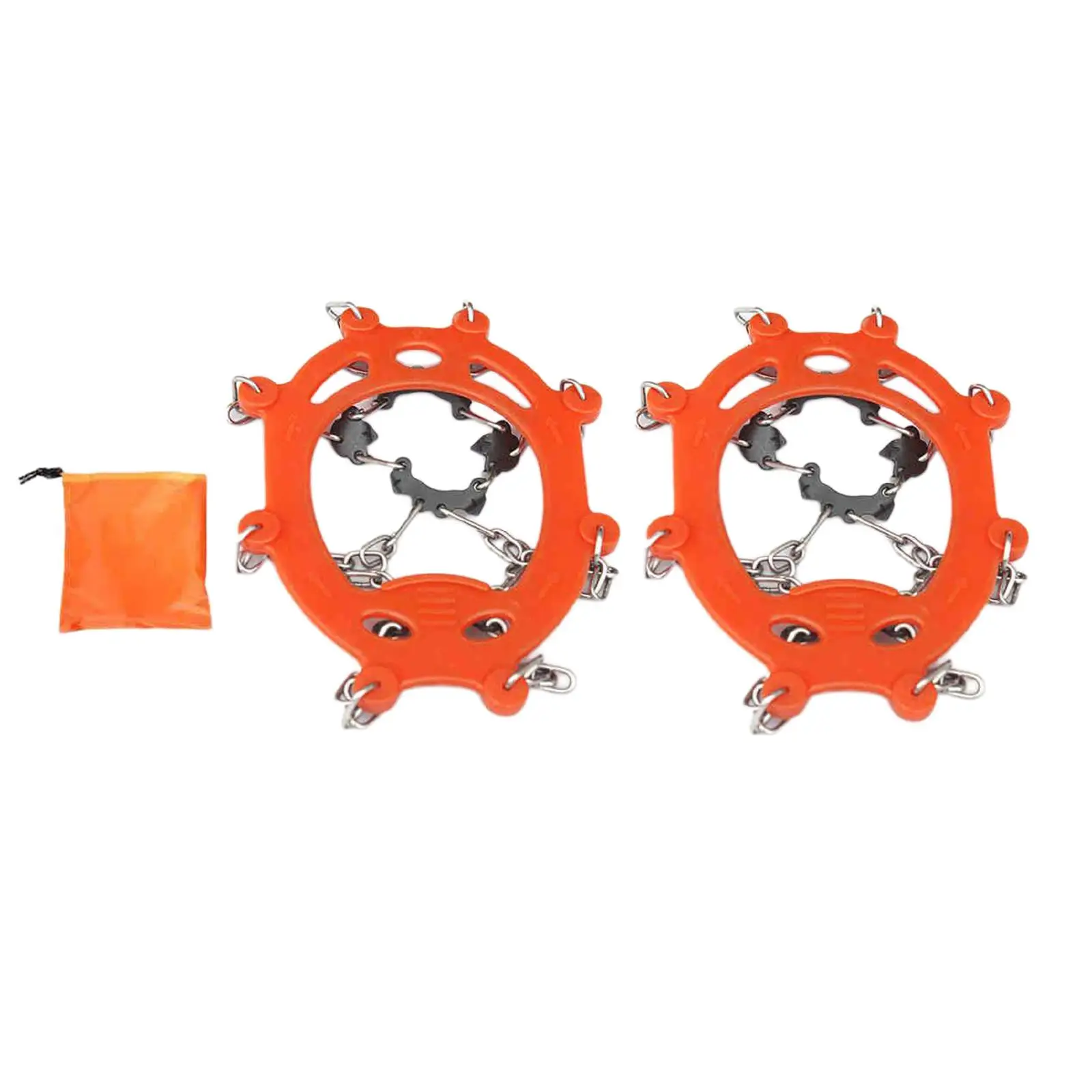 Crampons 8 Steel Spikes Anti Slip Ice Cleats Snow Grips Ice Grippers Treads for Women Men Kids Running Walking Outdoor Hiking