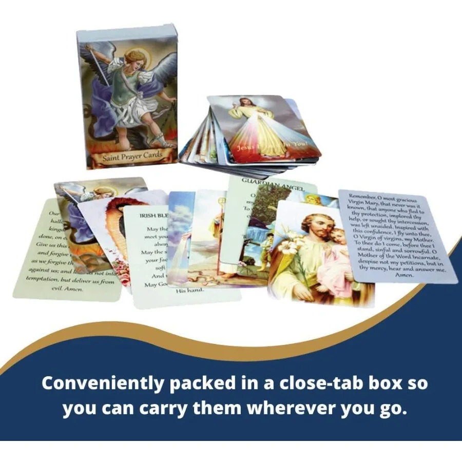 54 قطعة من البطاقات المقدسة المتنوعة تتميز بالقديسين والصلاة الكاثوليكية للعبوة الدينية والانعكاس الروحي والصلاة الشخصية #6