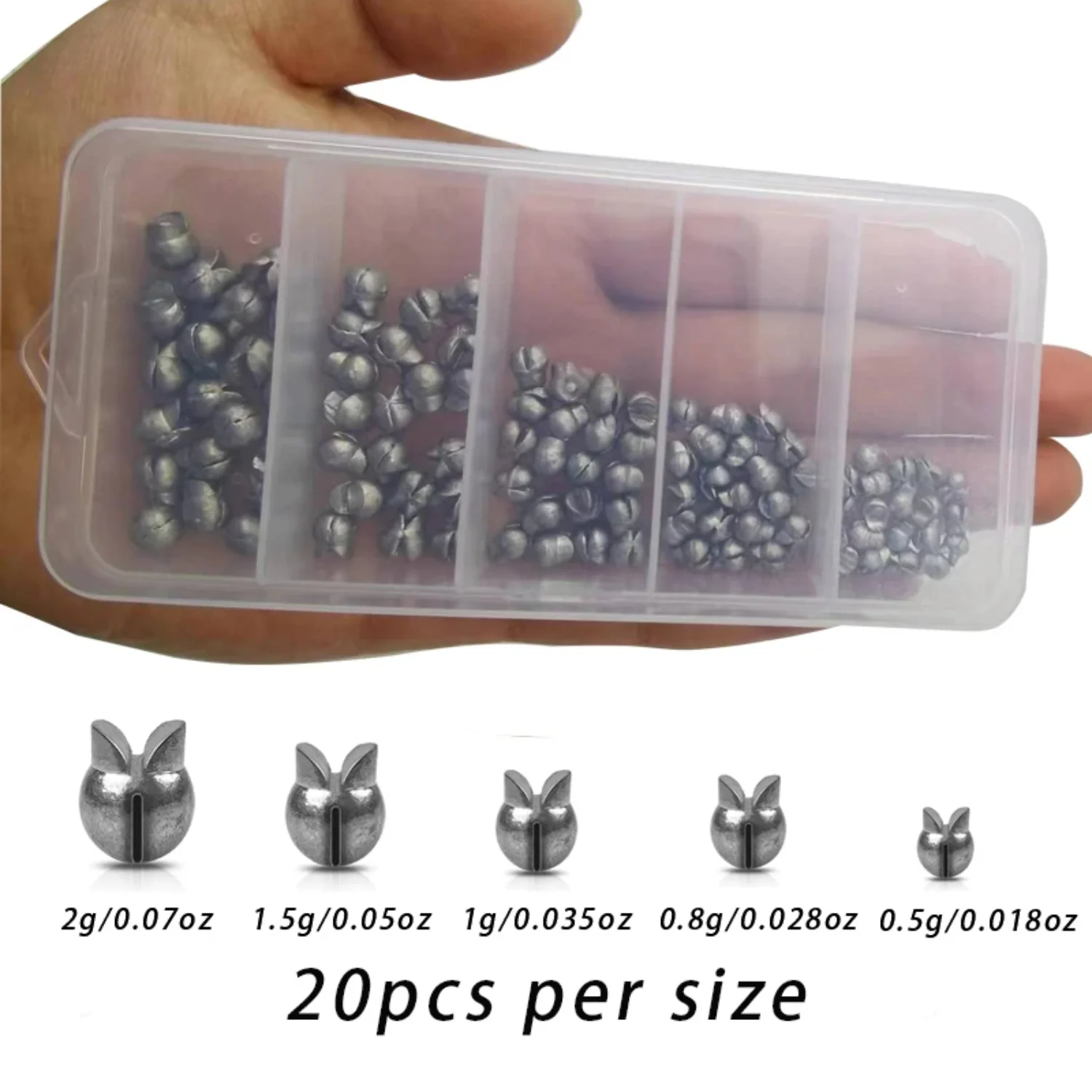 100pcs Removable Round Split Shot Fishing Weights Fishing Sinkers Fishing Jig Rig Accessories Equipment with Box