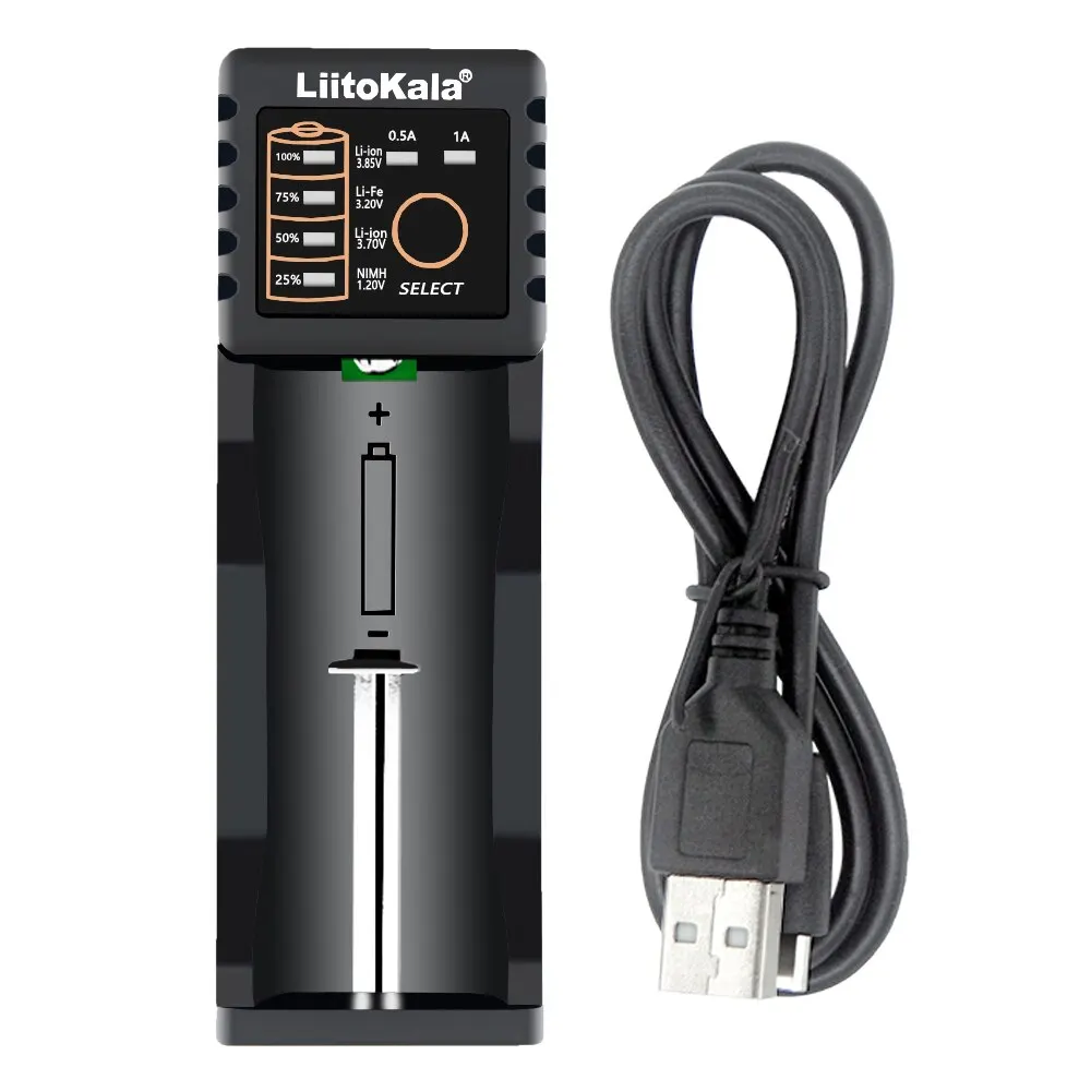 LiitoKala Lii-100B Lii-100 18650 Battery Charger For 26650 16340 RCR123 14500 LiFePO4 1.2V Ni-MH Ni-Cd Smart Charger