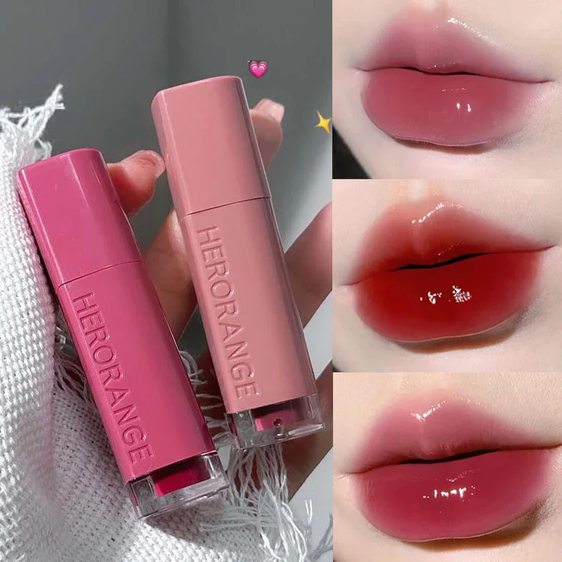 Cloud Mirror Water Light Glass Lip Gloss Ice Tea Lip Glaze Lasting Hydrating Waterproof Transparent Jelly Liquid Lipstick Makeup