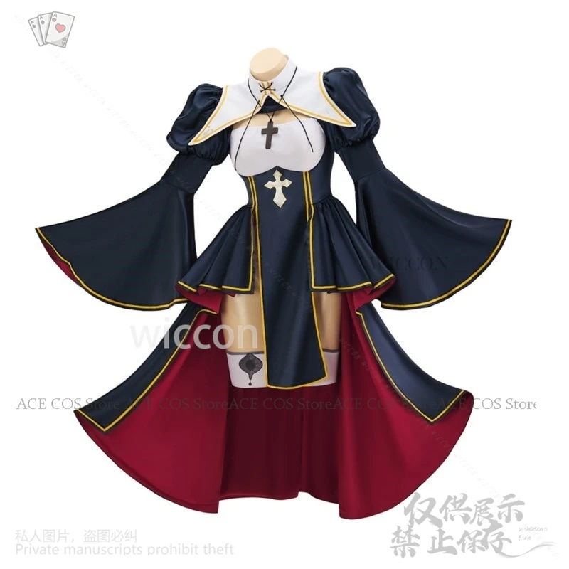 Anime Seksi Kartun Gadis Jepang Cosplay Jirai Kei Seragam Charlotte Adik Biarawati Gaun Gelap Lolita Wig untuk Halloween Anime