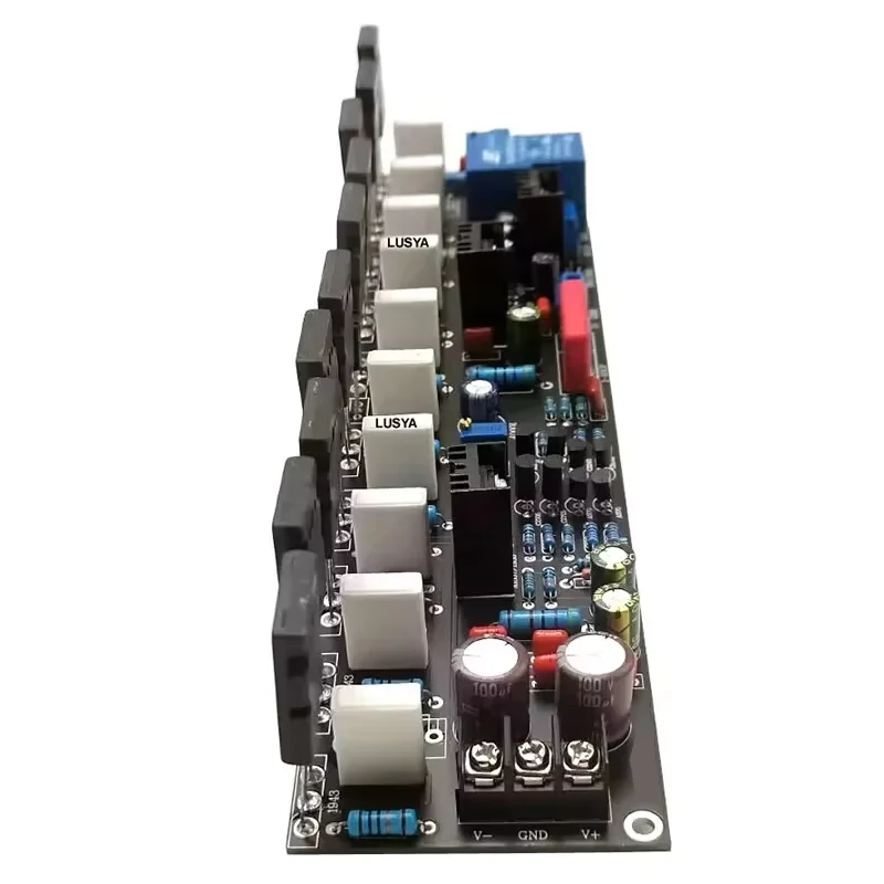 Upgraded Version Mono 500W Tube 2SC5200 + 2SA1943 20V-90V HIFI High Power Audio Amplifier Board + Speaker Protect Relay