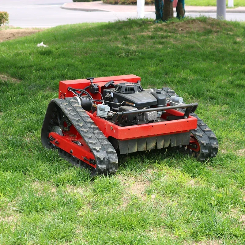 Hanyue Manufacturer Professional Small Intelligent Crawler Type Sloping Petrol Gasoline Remote Control Lawn Mower