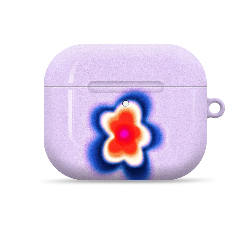 

Light Purple Dyed Flowers Pendant Headset Case for Airpods 1 2 3 Cover Shockproof for Airpod Pro 4 Pro2nd Fundas Protect Coque