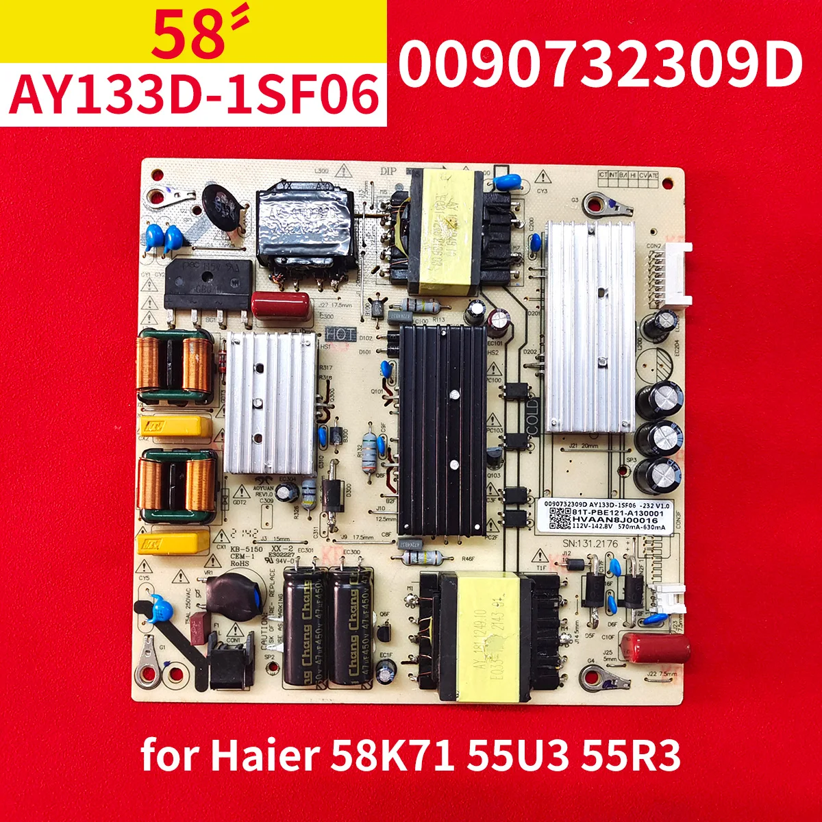 

Test Working Original Power supply 0090732309D AY133D-1SF06 for Haier LCD TV 58K71 55U3 55R3