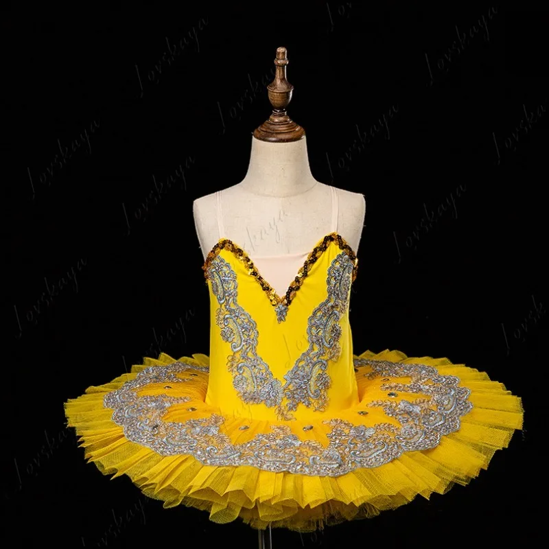 Disfraces de actuación para niños - Trajes de baile de ballet - Tutú de ballet para niñas con mangas abullonadas - Falda de baile