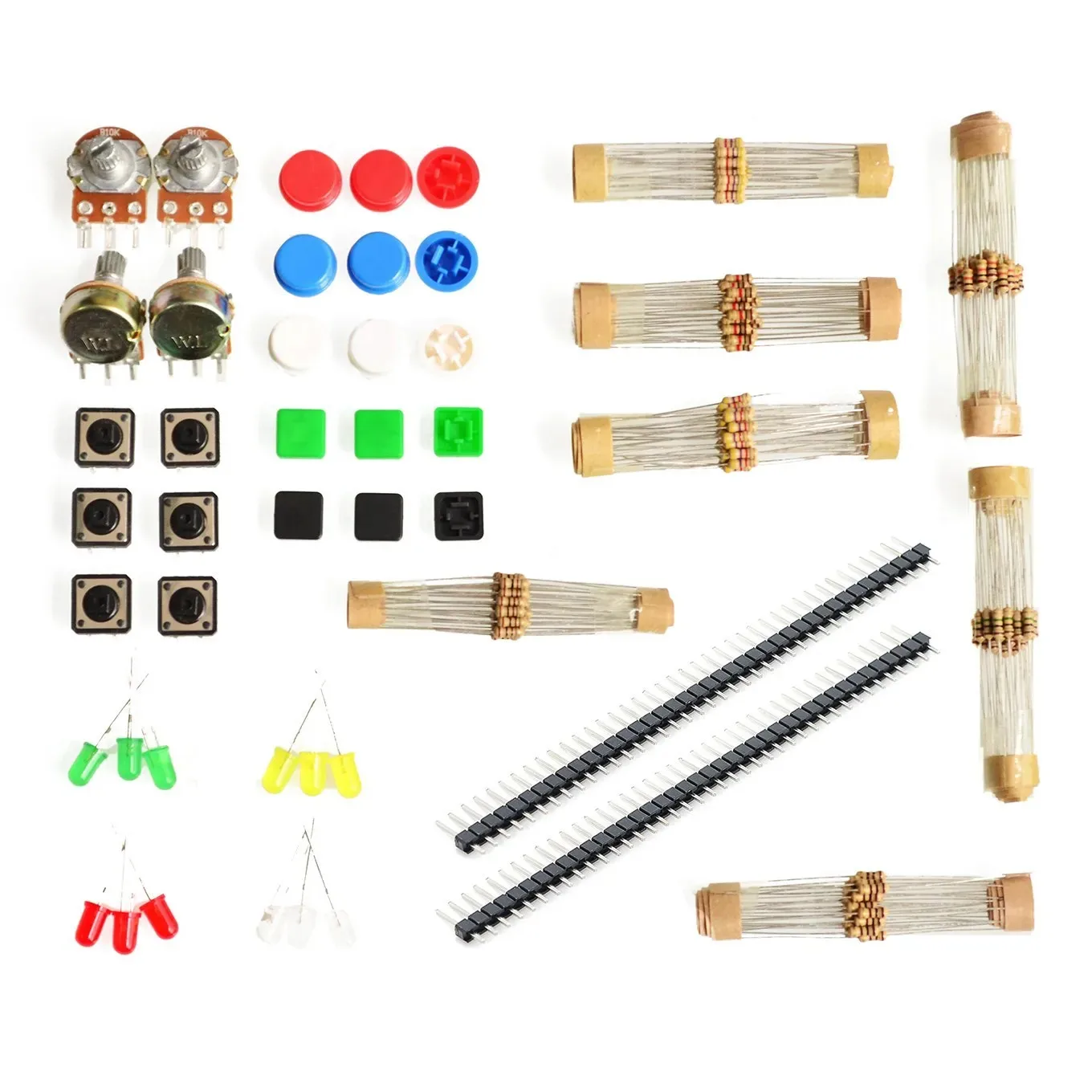 1 sets Handy Portable Resistor Kit for  Starter Kit for UNO R3 LED potentiometer tact switch pin header