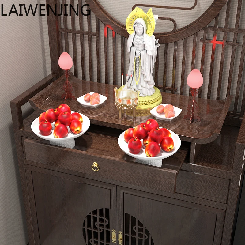 MJY New Chinese Solid Wood Shentai Cabinet Tribute Table God of Wealth Table Zhongtang Buddhist Cabinet Customization