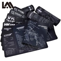 Alfombrilla de goma para limpieza de pistola AR15 AK47, alfombrilla de ratón para pistola GEN5 Glock 17 19 1911 Beretta 92 P320 CZ 75 CZ SHADOW 2 HK USP, accesorios