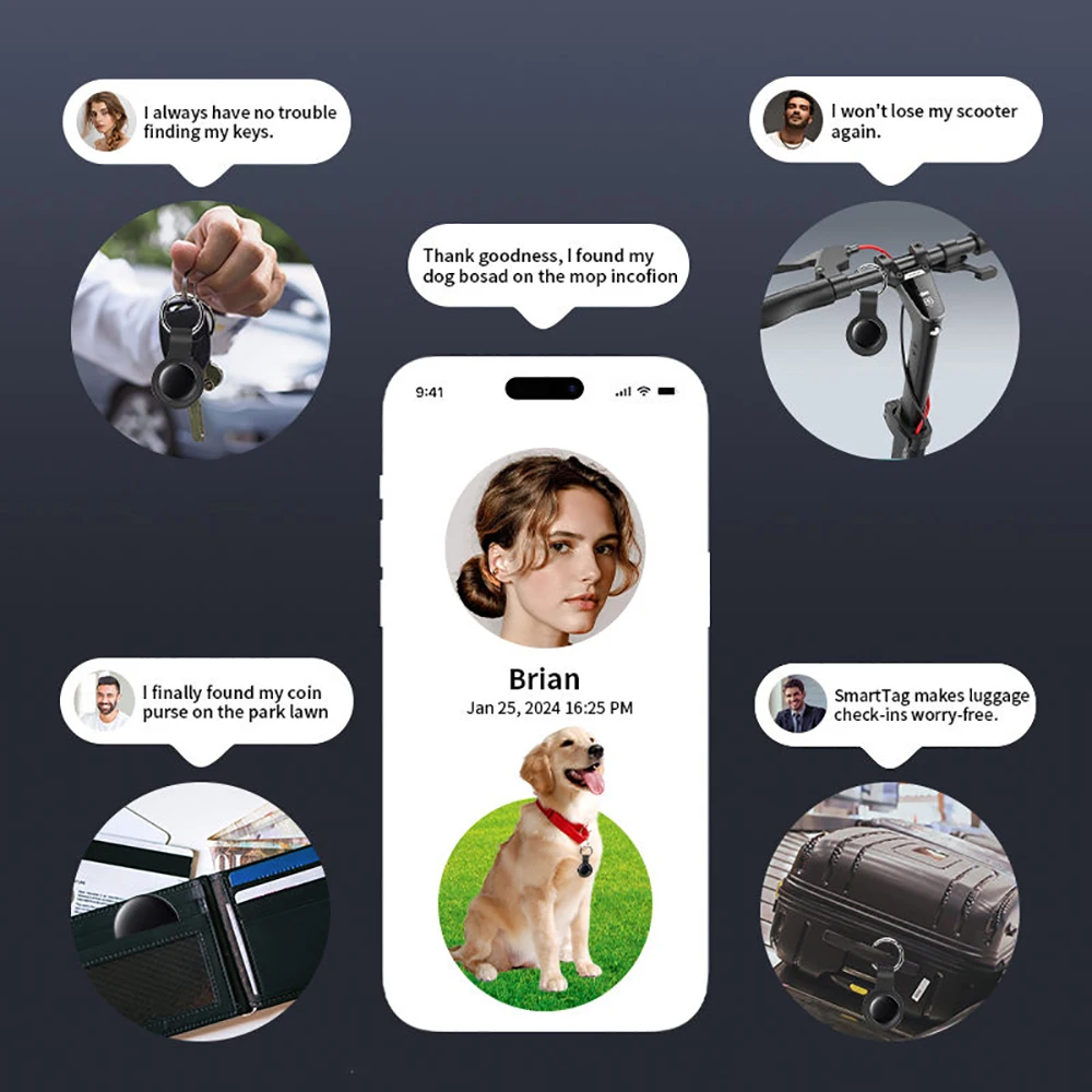 

Silicone Case for Airtag Air Tag Dog Cat Pet Collar Keys Tracker Protective Full Cover Waterproof Anti-lost Keychain Holder