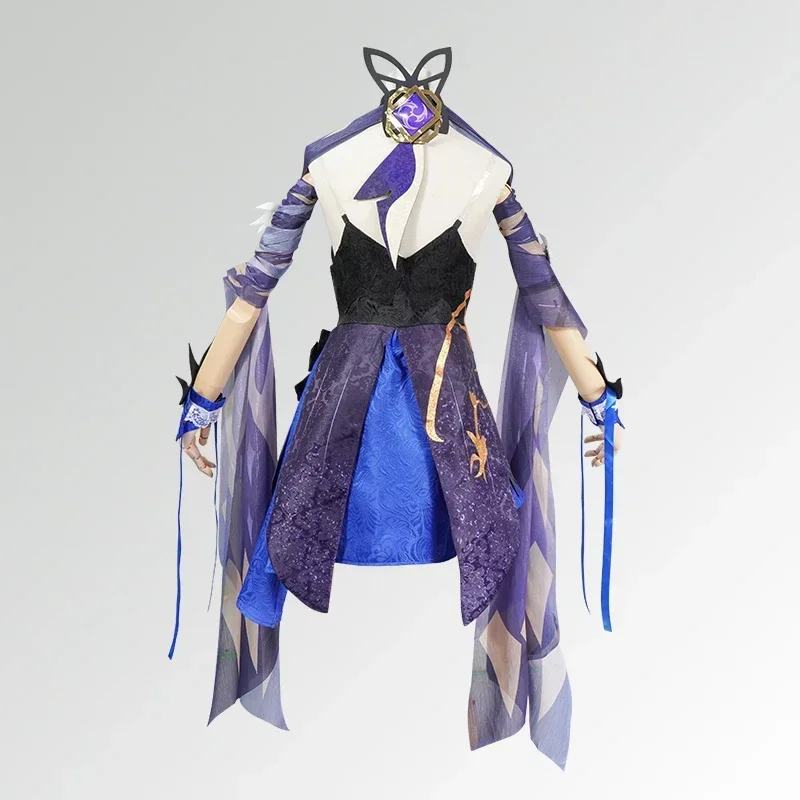 Genshin Impact Keqing Cosplay Kostüm Uniform Perücke Anime chinesischen Stil Halloween Kostüme Spiel opulente Pracht neue Haut