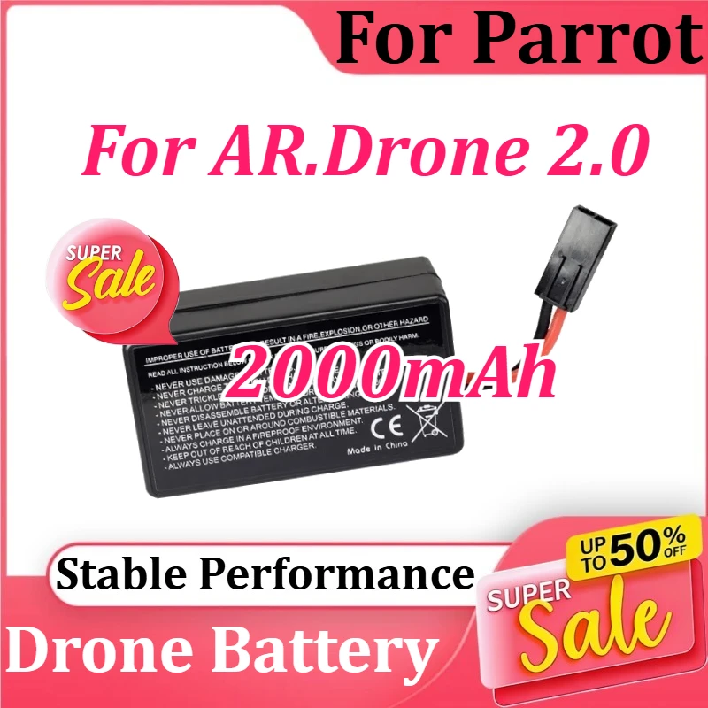 

Аккумулятор 11.1В 2000мАч 20C для квадрокоптера Parrot AR.Drone 2.0: Долгое время полета, перезаряжаемый, высокомощный, разработан специально для дронов